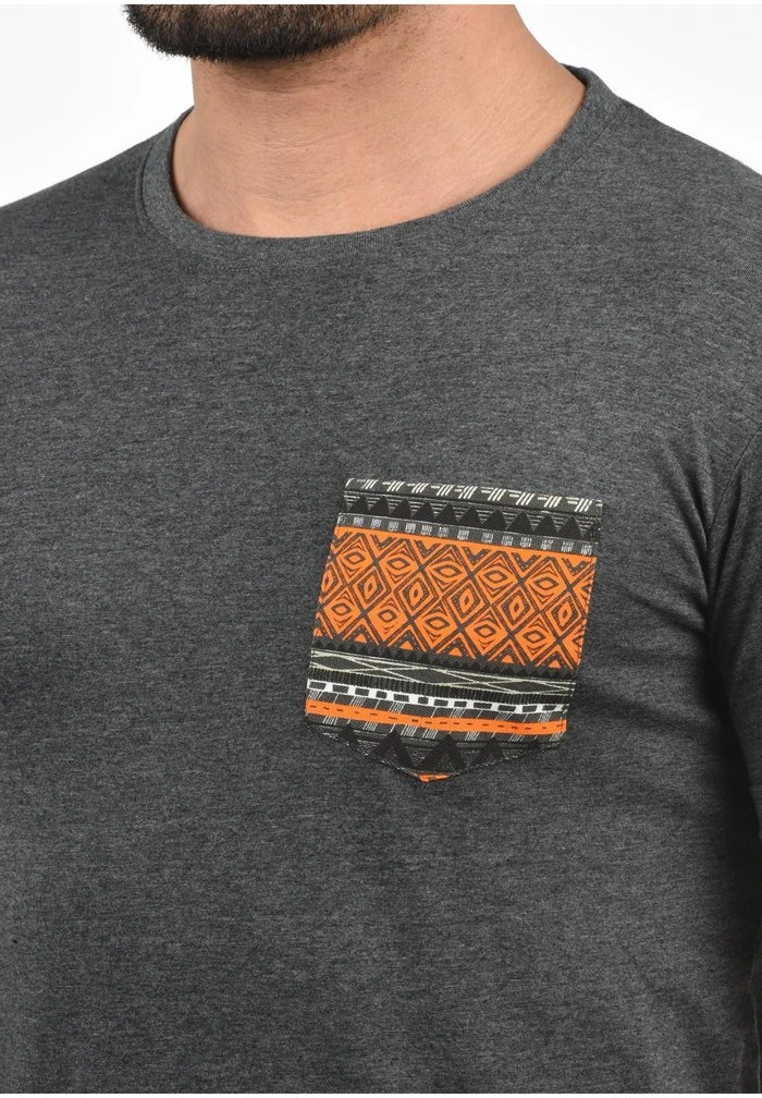 Promo ⌛ INDICODE ⭐ JEANS IDPAXTON - T-shirt Imprimé - Mottled Dark Grey 🎁 – Image 3