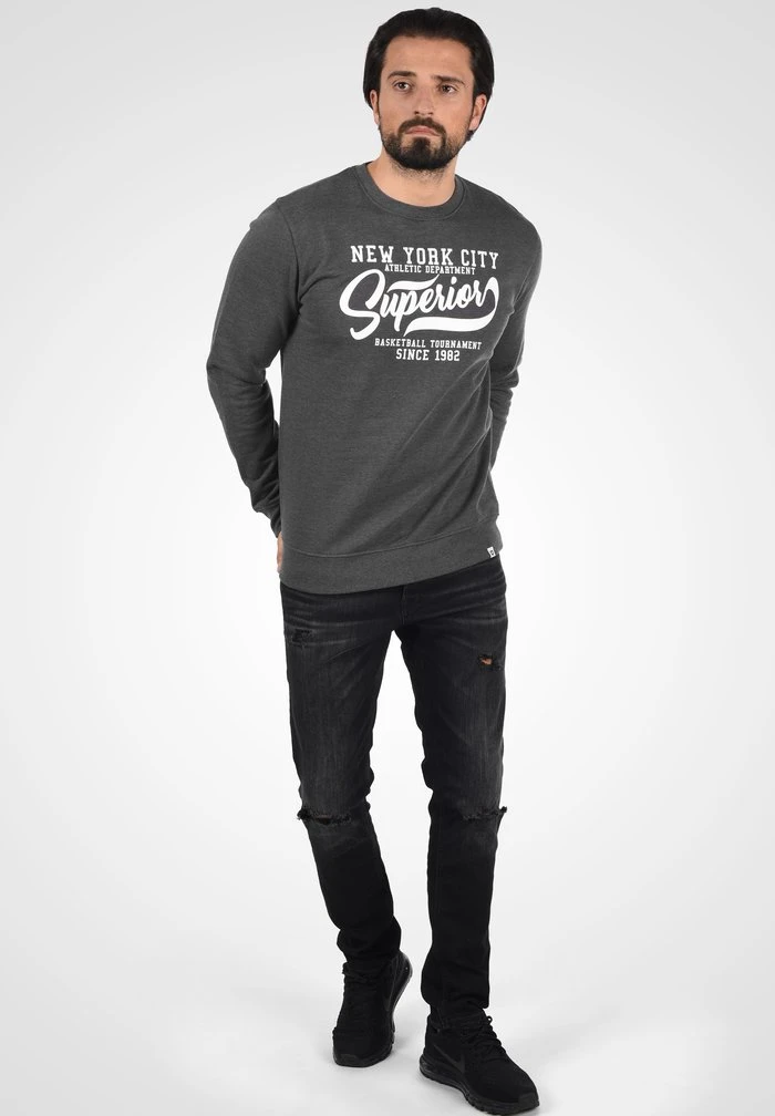 Nouveau ⭐ INDICODE 😀 JEANS IDGALILERO - Sweatshirt - Grey Mix 🎉 – Image 2