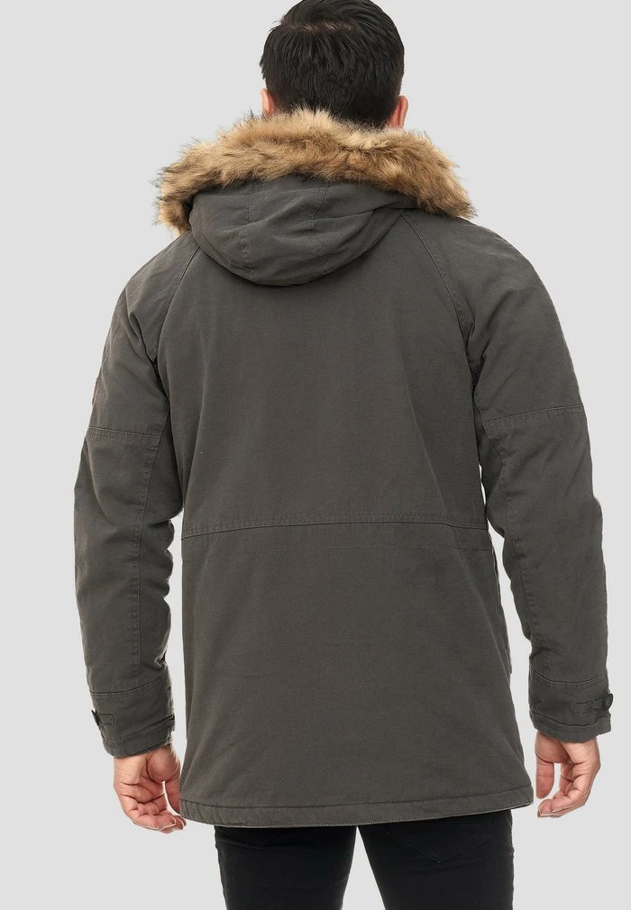 De gros 🤩 INDICODE 🧨 JEANS Veste D'hiver - Anthracite ⌛ – Image 3