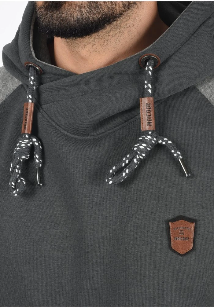 Remise ⭐ INDICODE 🤩 JEANS IDTONEY - Sweat à Capuche - Grey Mix 😀 – Image 4