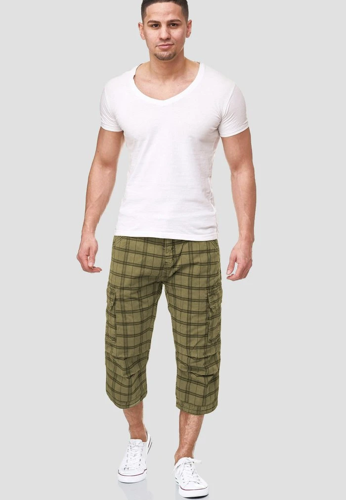 Bon marché ✨ INDICODE JEANS MIT GÜRTEL NICOLAS - Short - Dired Herb ✔️ – Image 2