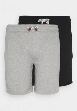 Promo 👍 INDICODE JEANS EXCLUSIVE 2 PACK - Short - Schwarz /light Grey Mel 🧨
