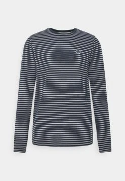 Nouveau 🎁 INDICODE 🤩 JEANS AYRTON - T-shirt à Manches Longues - Navy ⭐