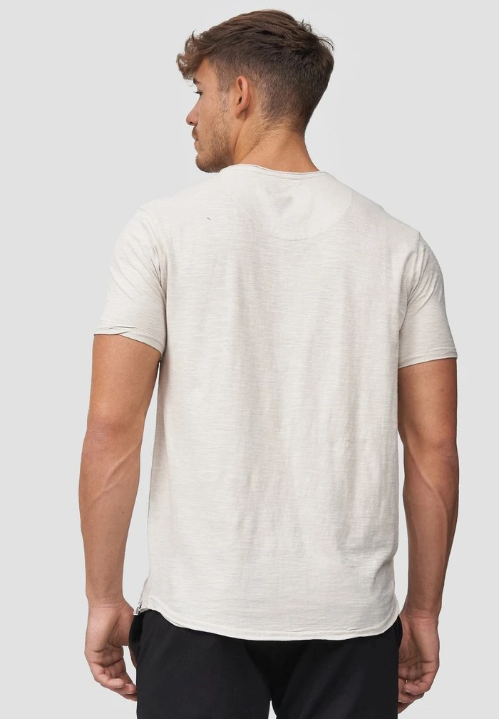 Tout neuf ⭐ INDICODE ❤️ JEANS WILBUR - T-shirt Imprimé - Mottled Beige 🎁 – Image 3