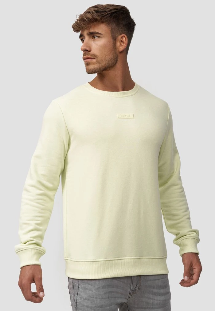 Nouveau ⌛ INDICODE 😉 JEANS BAXTER - Sweatshirt - Lime Cream 😉 – Image 5