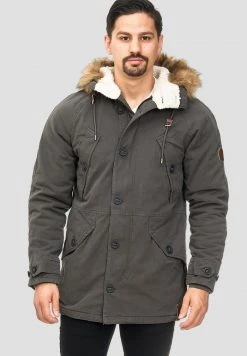 De gros 🤩 INDICODE 🧨 JEANS Veste D'hiver - Anthracite ⌛