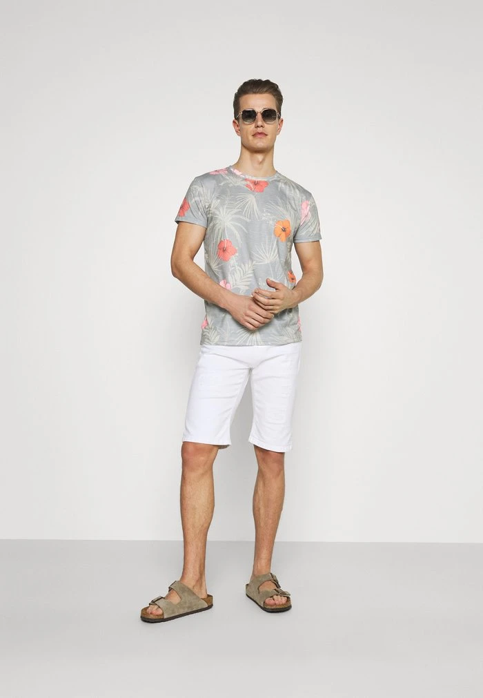 Le moins cher 🥰 INDICODE 😍 JEANS CADIZ BRILIANT - T-shirt Imprimé - Light Grey ✨ – Image 2