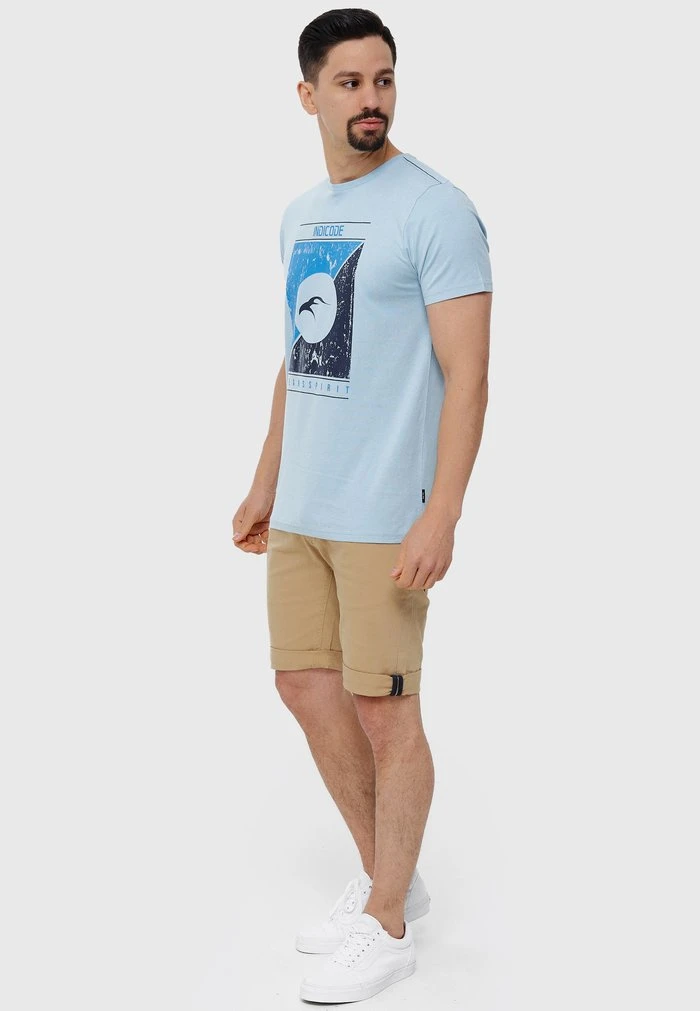 Acheter ⌛ INDICODE ❤️ JEANS T-shirt Imprimé - Blue Wave 👍 – Image 2