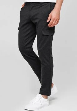 Offres 😀 INDICODE JEANS SUPER STRETCH ECKHART - Pantalon Cargo - Raven ⌛