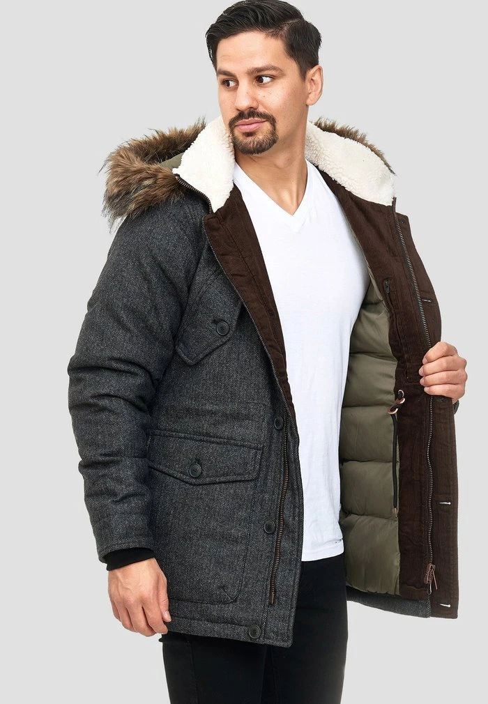 Bon marché 🥰 INDICODE JEANS BAYNES - Veste D'hiver - Salt/pepper ❤️ – Image 4