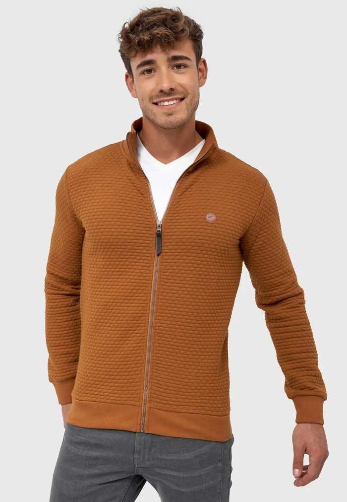 Tout neuf ⭐ INDICODE ❤️ JEANS BERMIE - Sweat à Capuche Zippé - Mottled Brown ⭐ – Image 5