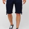 Offres 👍 INDICODE JEANS CARGO ABNER - Short - Navy ⭐