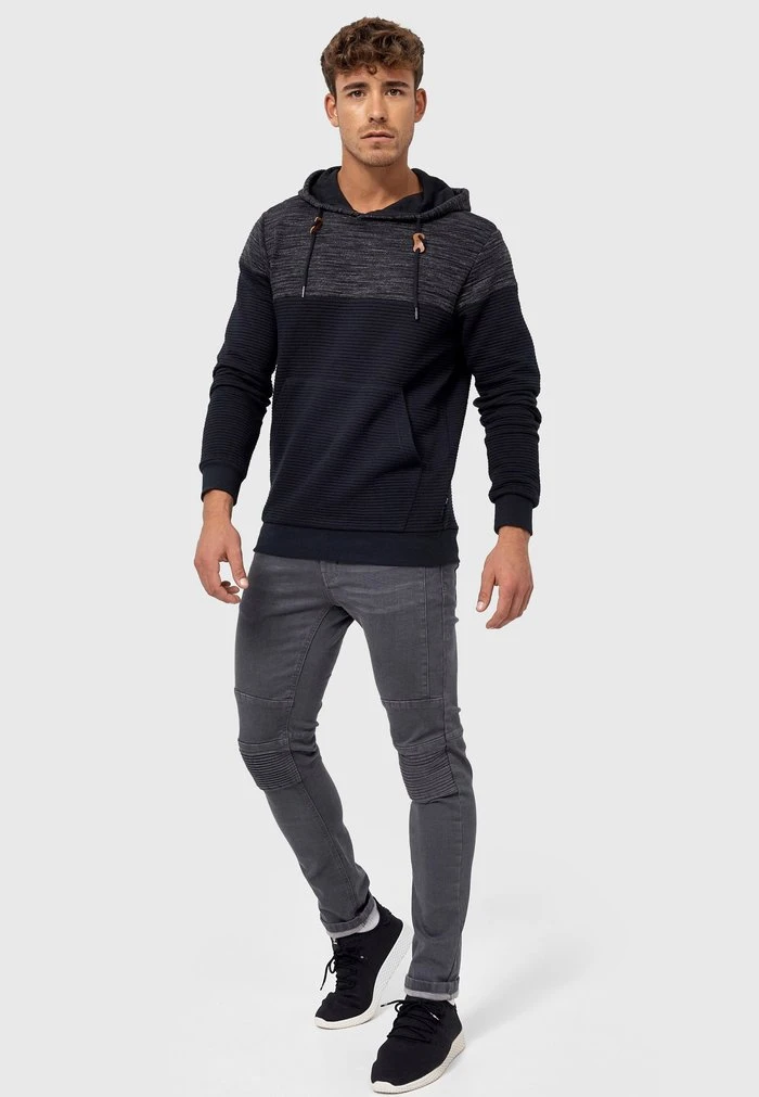 Meilleure vente 🛒 INDICODE JEANS SAUNDERS - Sweat à Capuche - Black 🥰 – Image 2