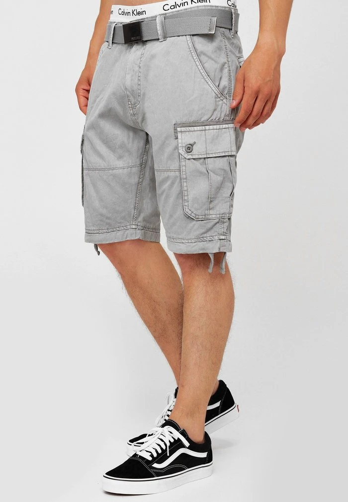 Nouveau 🔔 INDICODE JEANS CARGO ABNER - Short - Lt Grey 🤩 – Image 5