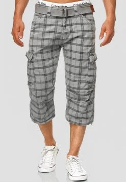 Sortie 😉 INDICODE ⭐ JEANS MIT GÜRTEL NICOLAS - Short - Light Grey ⌛