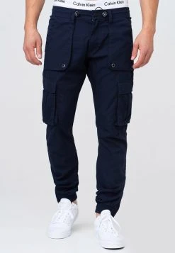 Nouveau ❤️ INDICODE 🎁 JEANS Pantalon Cargo - Navy ⌛