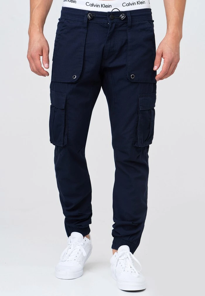Nouveau ❤️ INDICODE 🎁 JEANS Pantalon Cargo - Navy ⌛