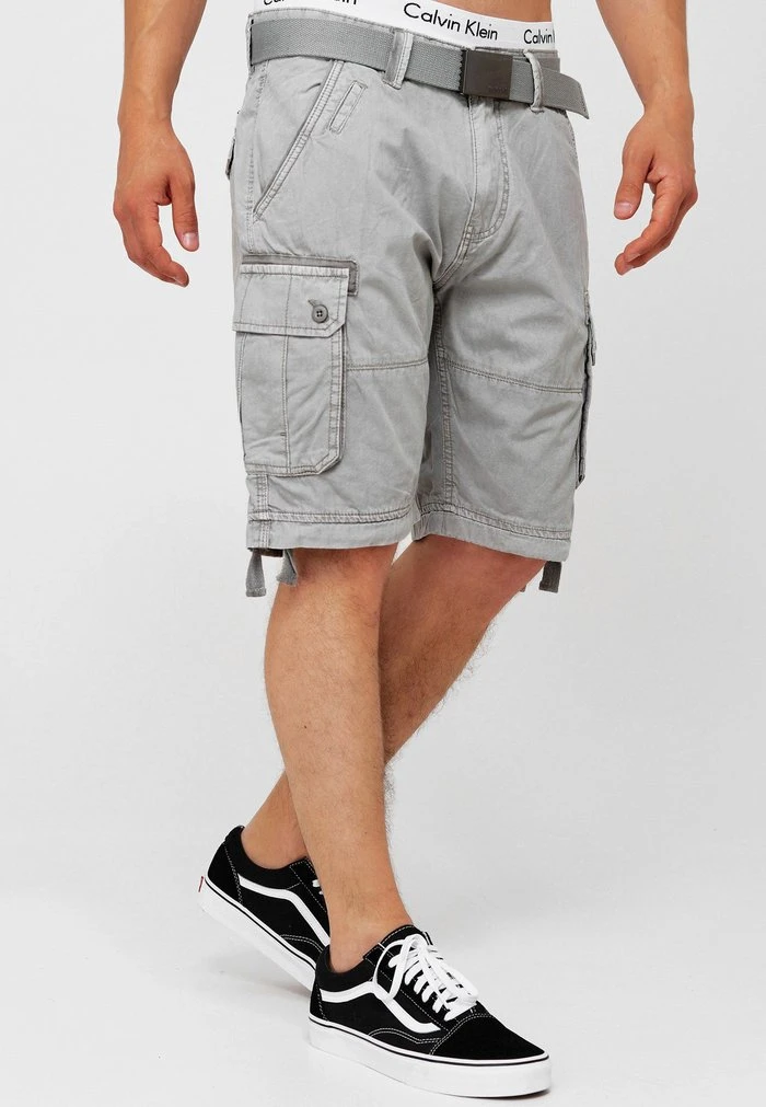 Nouveau 🔔 INDICODE JEANS CARGO ABNER - Short - Lt Grey 🤩 – Image 6