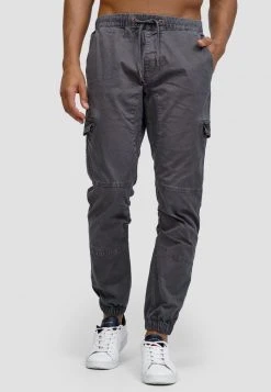 Promo ✔️ INDICODE ⌛ JEANS Pantalon Cargo - Pewter 🌟