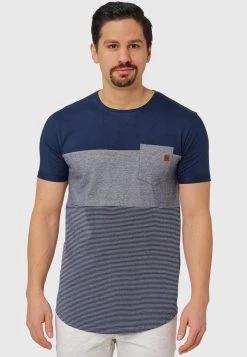 Meilleur prix ⌛ INDICODE JEANS PORTER - T-shirt Imprimé - Navy 🧨