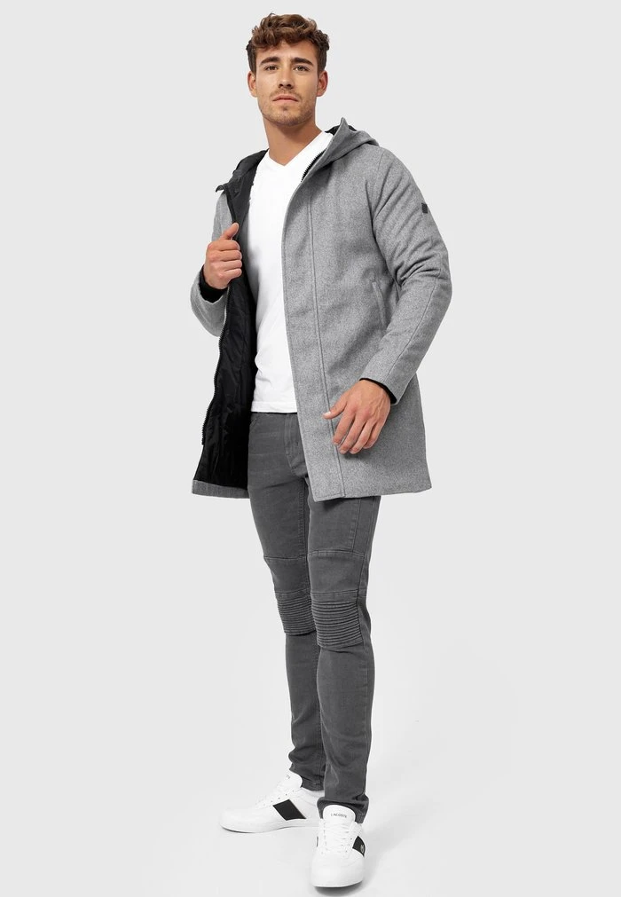 Meilleure vente ❤️ INDICODE ⭐ JEANS MANTEL MARKS - Veste D'hiver - Lt Grey Mix ✨ – Image 2