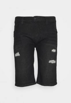 Tout neuf 🔔 INDICODE JEANS KADEN HOLES - Short En Jean - Schwarz 🤩
