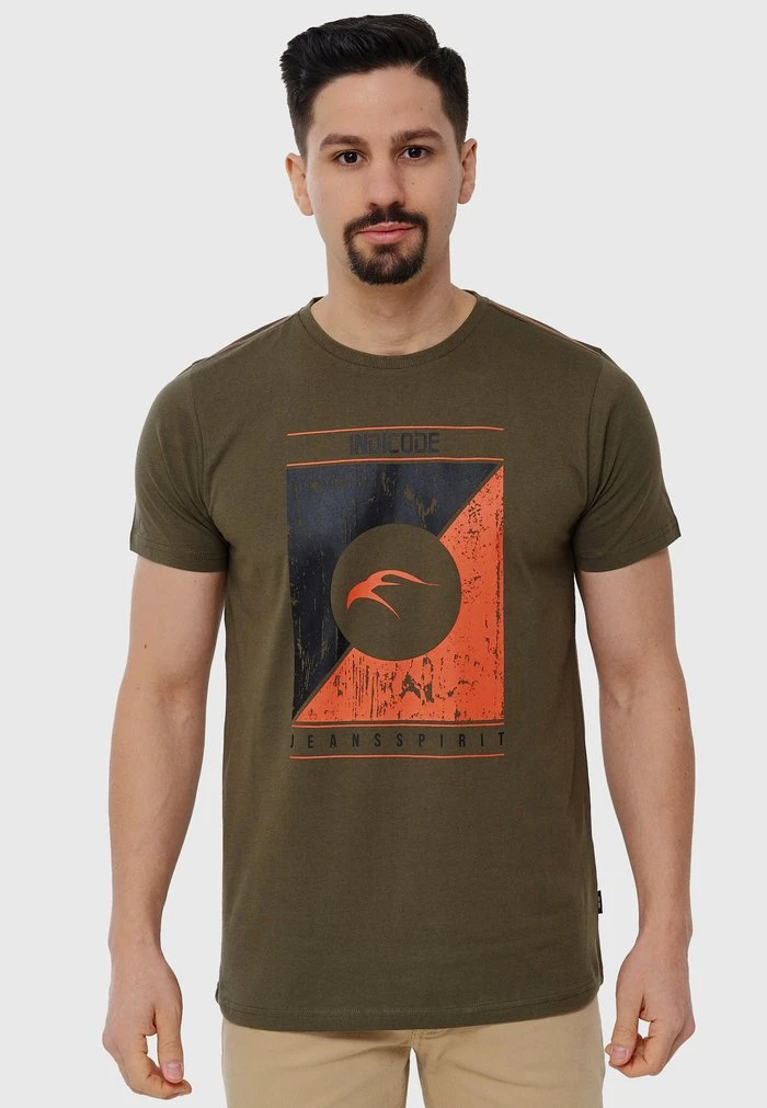 Nouveau ❤️ INDICODE 🎁 JEANS T-shirt Imprimé - Army ✔️ – Image 6