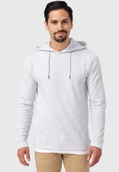 Meilleur prix 👏 INDICODE 👏 JEANS LONGIS - Sweat à Capuche - Lt Grey Mix ❤️
