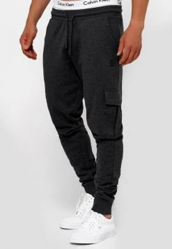 De gros 👍 INDICODE JEANS BENDNER - Pantalon Cargo - Charcoal Mix 😀