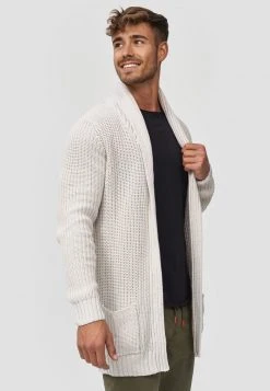 Offres 💯 INDICODE 🥰 JEANS ANAHEIM - Gilet - Ecru Mix ❤️