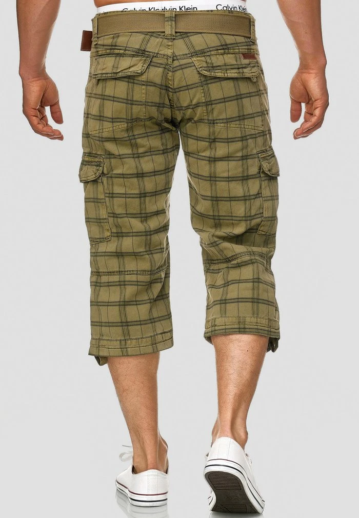 Bon marché ✨ INDICODE JEANS MIT GÜRTEL NICOLAS - Short - Dired Herb ✔️ – Image 3