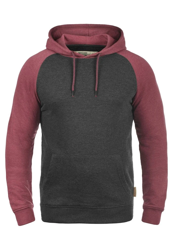 Meilleure vente 🌟 INDICODE JEANS IDELLIOT - Sweat à Capuche - Charcoal/wine ✔️ – Image 3