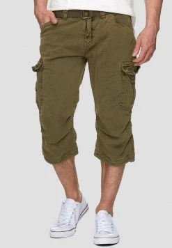 Top 10 ⭐ INDICODE JEANS MIT GÜRTEL NICOLAS - Short - Dark Green 🔥
