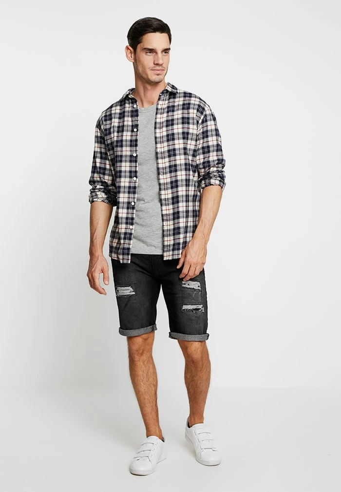 Promo 👏 INDICODE JEANS KADEN HOLES - Short En Jean - Black ✔️ – Image 2