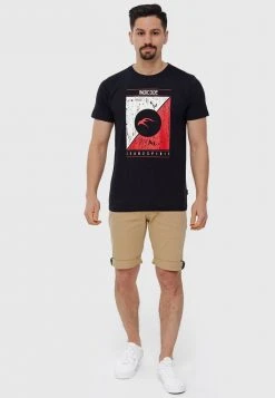 Acheter 🤩 INDICODE JEANS T-shirt Imprimé - Black 🎁