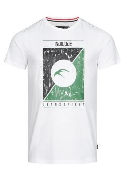 Promo ⌛ INDICODE JEANS LEONARDO - T-shirt Imprimé - Offwhite 🧨