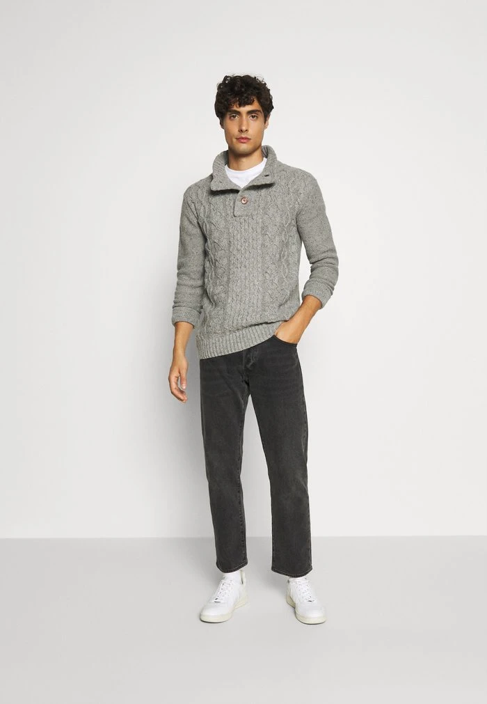 Bon marché 👏 INDICODE 🔥 JEANS RICH - Pullover - Light Grey Melange ⭐ – Image 2