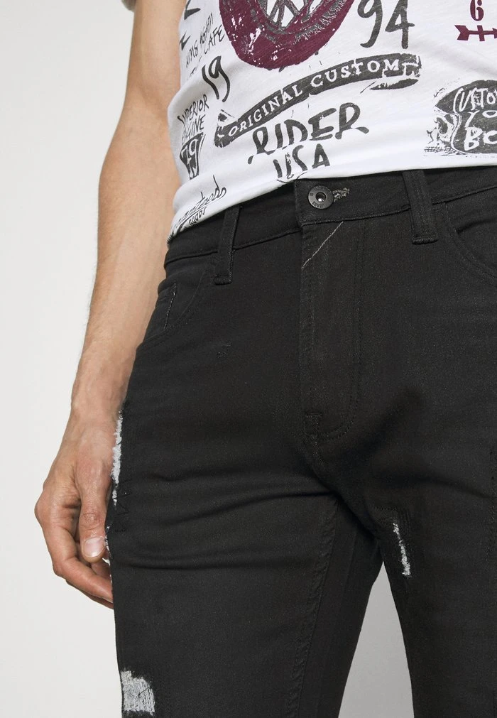 Le moins cher ⭐ INDICODE 🧨 JEANS COMMERCIAL KEN HOLES - Short En Jean - Black 👏 – Image 7