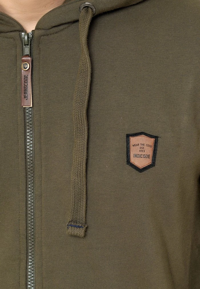 Meilleure affaire ✔️ INDICODE 🎉 JEANS Sweat à Capuche Zippé - Army ❤️ – Image 5