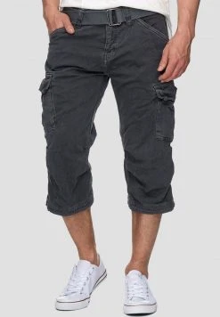 Tout neuf 🤩 INDICODE 👍 JEANS MIT GÜRTEL NICOLAS - Short - Dark Grey ⌛