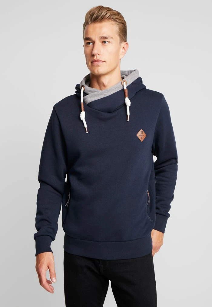 Bon marché 🧨 INDICODE JEANS BATCHELOR - Sweat à Capuche - Navy ⌛