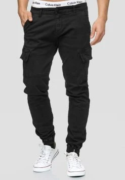 Meilleure vente 🤩 INDICODE JEANS Pantalon Cargo - Black ✔️