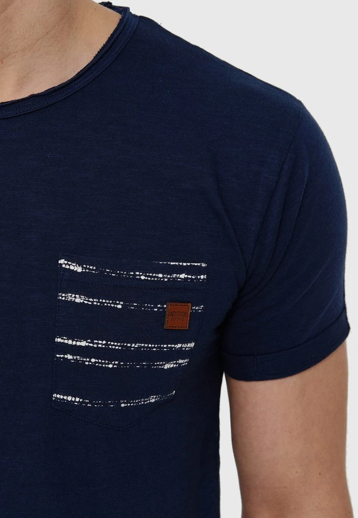 Le moins cher ✔️ INDICODE JEANS MORAN - T-shirt Imprimé - Navy 😍 – Image 6